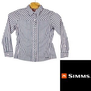 Simms Fishing Button Front Shirt Womens Medium Gorpcore Camping Outdoors Boating